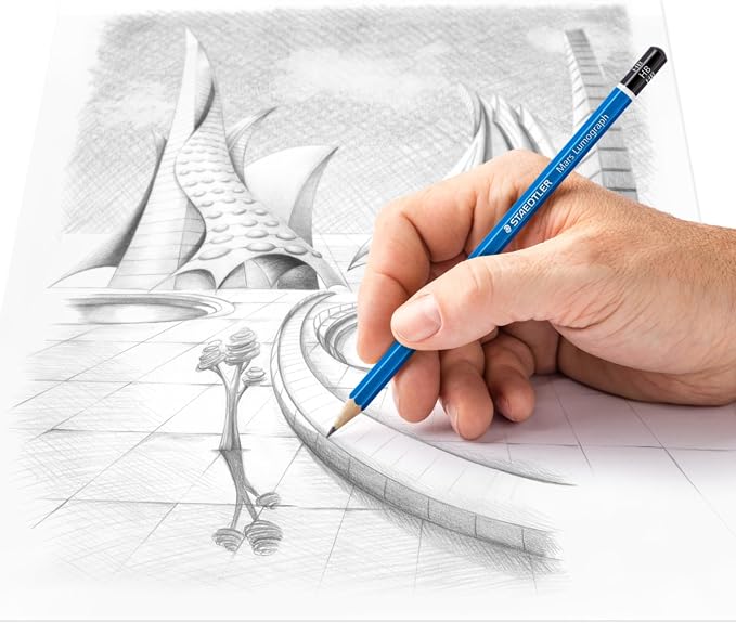 STAEDTLER Mars Lumograph Art Drawing Pencils (12-Pack) - Sustainable, Break-Resistant Graphite, Metal Case
