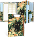 Rouidr Mini 3 Ring Binder with clipboard, 1 inch Round Binder Organizer, 8.5"x5.5" Cute Binder with 5 Dividers Tabs & Clear Sleeves, School Supplies, Office Supplies