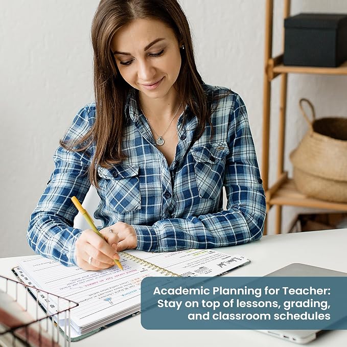 Taja Planner 2026-2027, Jul 2026-Jun 2027 Monthly & Weekly Calendar Planner | 8.5" x 11", Hardcover Academic Calendar, Teacher Student Agenda Book with Tabs, School Office Supplies, Citrus Bloom