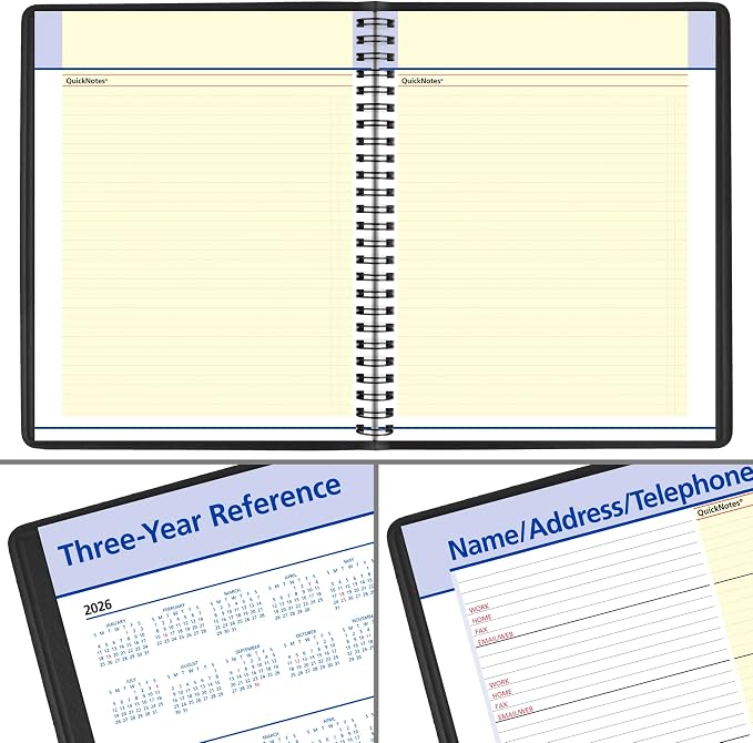 AT-A-GLANCE 2027 Planner, Monthly, 7" x 8.75", QuickNotes, Black (76080527)