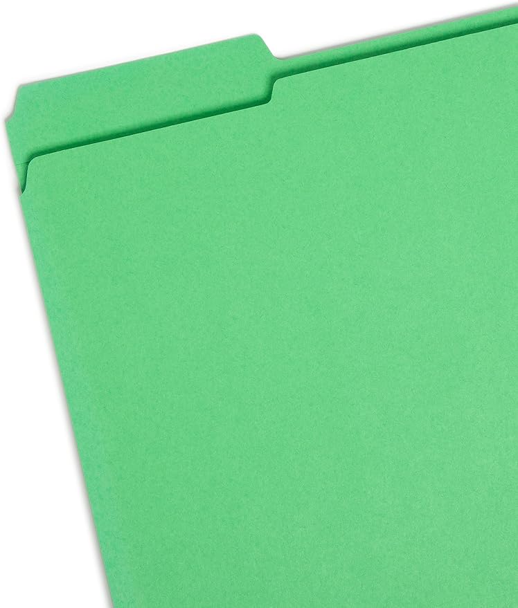 Smead File Folder, Reinforced 1/3-Cut Tab, Letter Size, Assorted Colors, 12 per Pack (11641)