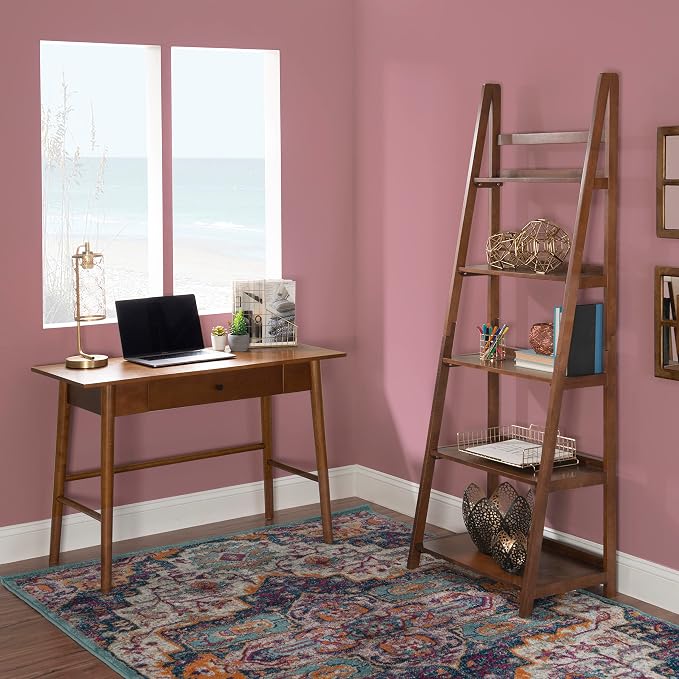 Melissa Mid Century Walnut Desk by Linon