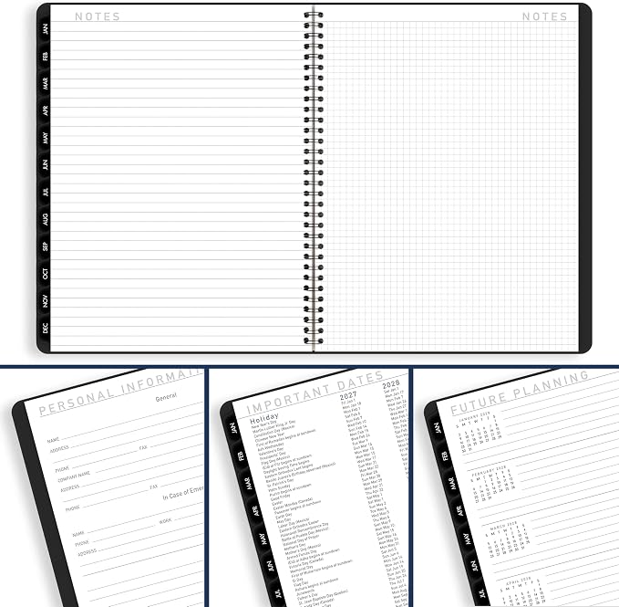 AT-A-GLANCE 2027 Planner, Weekly & Monthly, 8.25" x 11", Contemporary Lite, Black (7095XL0527)