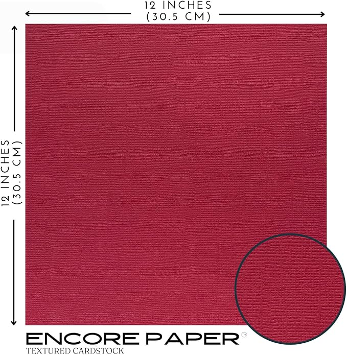 Dark Red—12x12 Textured Cardstock | 80lb Textured Red Scrapbook Paper | Premium Cardstock for Cricut Cutting | 25 Sheets