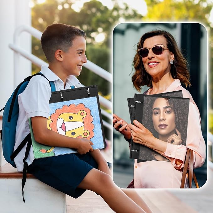 WOT I Telescoping 3 Ring Binder 1 Inch, Expandable Binder - Patented Design for Easy Portability, Holds 8.5"x11" Paper, Perfect for School, Office&Home Organization, Black