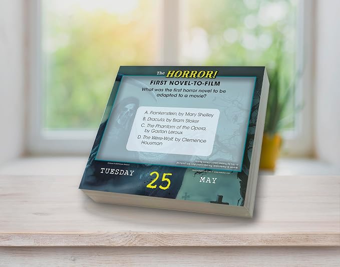 The Horror! 2027 Daily Desk Calendar: Boxed Page-a-Day Scary Movie & Trivia Calendar with Day-to-Day Frightening Facts for Horror Fans & Fright Fanatics