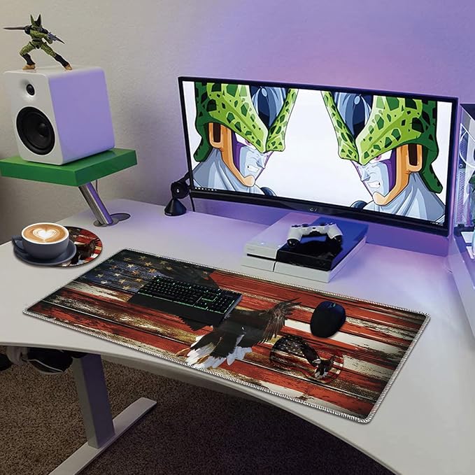 Extended Gaming Mouse Pad Desk Pad Keyboard Pad, Mouse Wrist Rest and Coaster, Anti-Slip Rubber Base Mouse Pad, Suitable