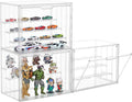 4 Layer Stackable Acrylic Figure Case for Collectibles Display Box,3 Pack | Removable Adjustable Partitions & Magnetic Door,Interlocking Stable Design,Dustproof Cover for Figurine Storage