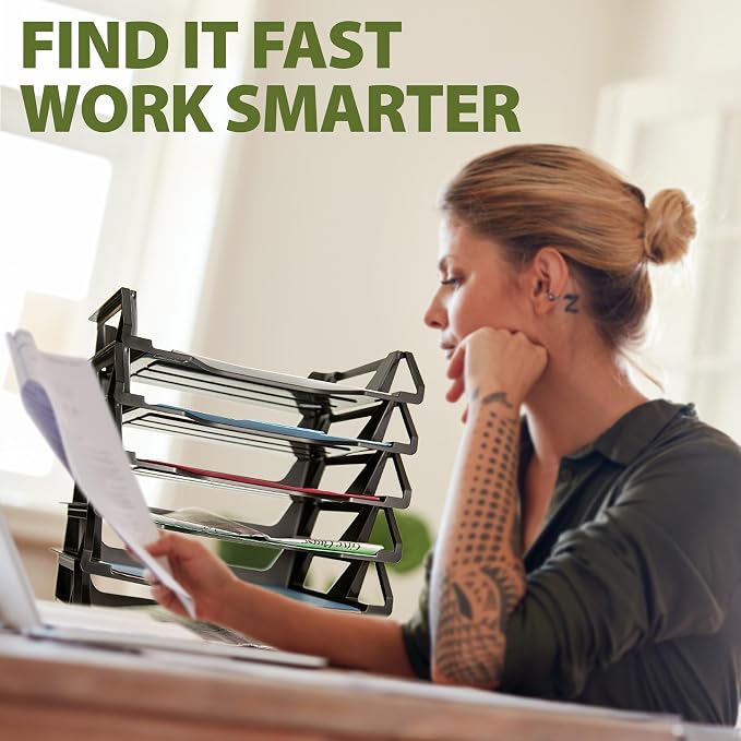Officemate Recycled Desk Tray, Side Load, 15 1/8 x 8 7/8 x 15, Letter/A4, 6/PK (26212)