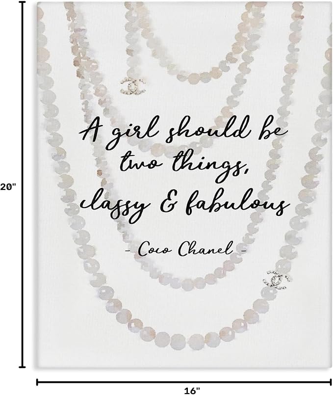 'Classy & Fabulous Fashion Quote'| Canvas Art | Stupell Industries | 16 x 20 Inches, Easy to Hang and Sturdy, Made in USA, by Amanda Greenwood