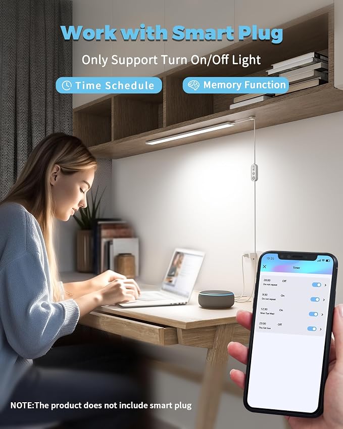 ASOKO 24 Inch Under Counter Light 3 Color 900LM Kitchen Desk Lamp | ASOKO 24" Under Desk LED Light, 3 Color 900LM Plug in Workbench Counter Light for Kitchen Sink Desk
