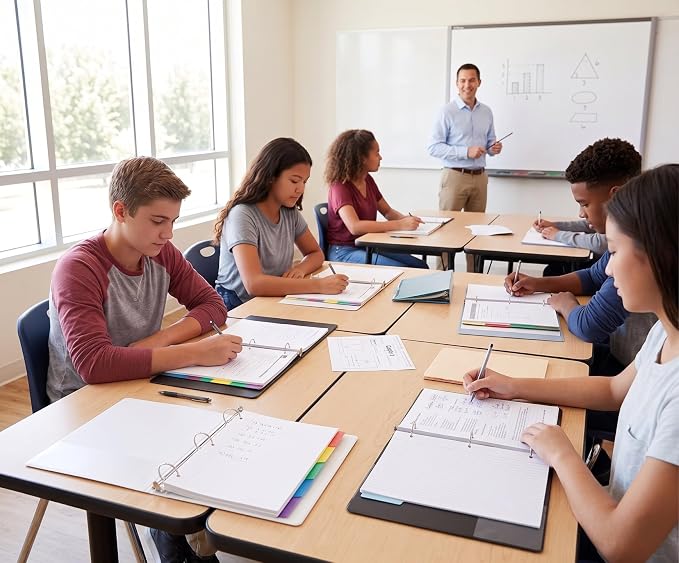 (50 Pack) 1 Inch Binders 3 Ring Hardcover Binders in Bulk with Clear View Cover, Pockets for Classroom, Office, Portfolios | Bulk School, Teacher, Office Supplies (Black & White Mix Pack)