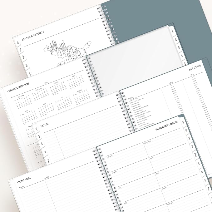 Blue Sky 2026 Weekly & Monthly Planner Calendar, 8.5"x11", Amitza