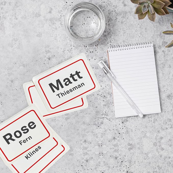 Avery Flexible Printable Name Tags, 2-1/3" x 3-3/8", White with Red Border, 400 Removable Name Badges (05095)