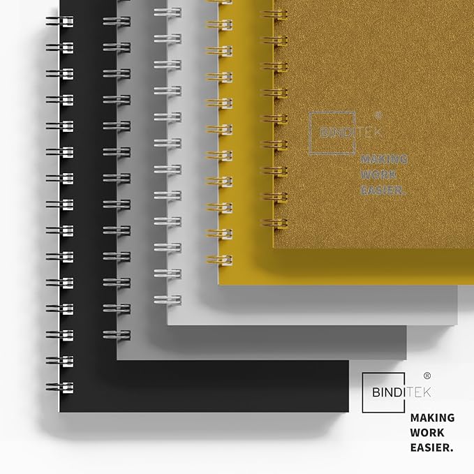 Binditek Metal Wire Binding Spine, 1/2 Inch, 2:1 Pitch, Multi Color 50 Pack | Double Loop Wire Binding Spines, 21-Loop, 140 Sheet Capacity, 5 Assorted Colors (Black,Gold,Silver,White,Rose Gold)