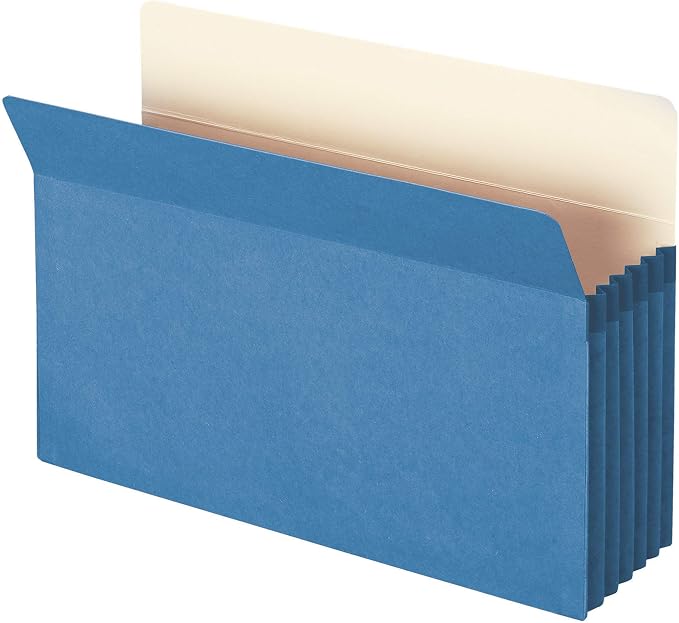 Smead File Pocket, Straight-Cut Tab, 5-1/4" Expansion, Legal Size, Blue, 10 per Box (74235)