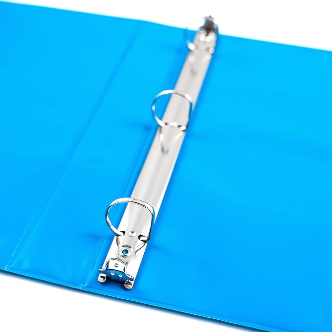 Yoobi 3 Ring Blue Binder - 1 Inch Binder with Round D Rings and 2 Pockets, Durable, PVC-Free Organizer with 275 Sheets Capacity, FSC Certified Packaging and Paper