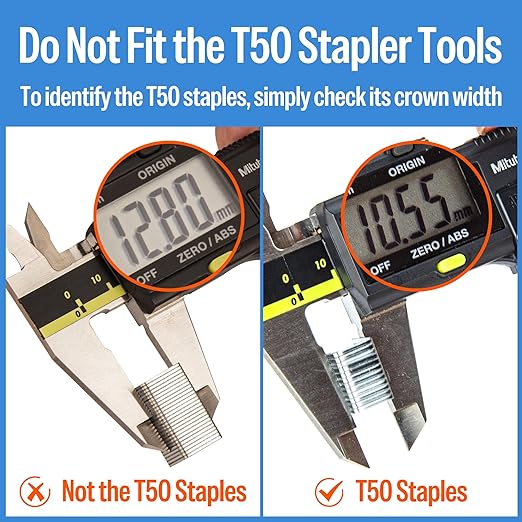 meite 21 Gauge 1/2-inch Crown Upholstery Staples, 304 Stainless Steel with 1/2-inch Leg Length, Heavy Duty Staples for Staple Gun MT8016 (10 Boxes)