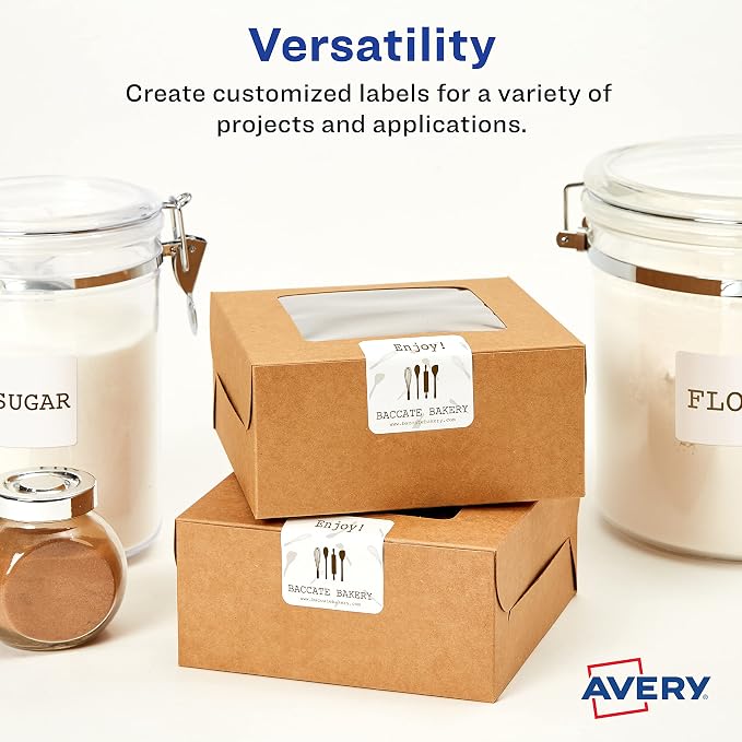 Avery® Printable Blank Square Labels, 2.75" x 2.75", Matte White, 630 Customizable Labels (5196)