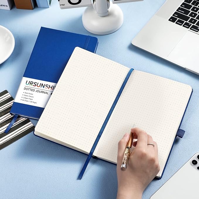 Dotted Journal/Notebook - Dot Grid Hard Cover Notebook, 5.3'' x 8.26''