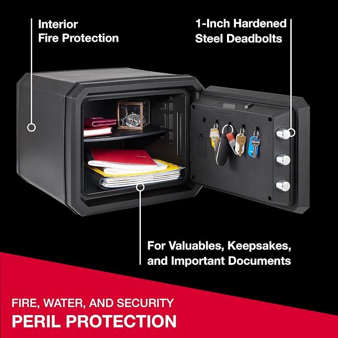 SentrySafe Large 0.81 Cubic Feet Fireproof Safe with Dial Combination Lock for Home or Office Protects Money, Documents, or Other Valuables, FPW082K