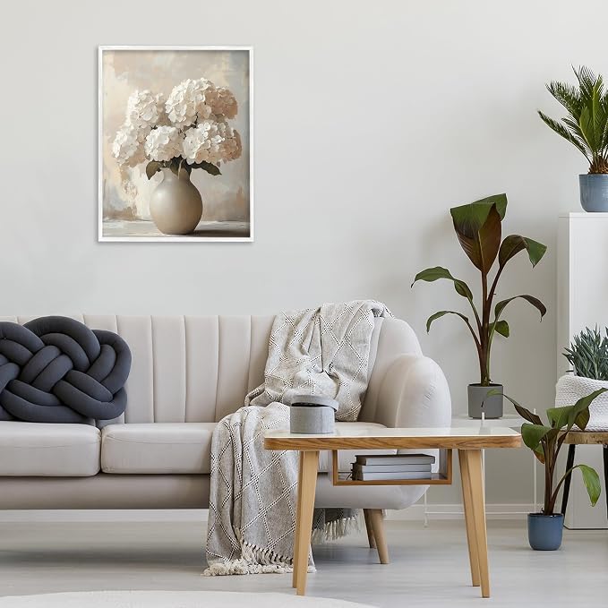 'Vase of Hydrangeas in Bloom'| Framed Giclee Art | Stupell Industries | White, 16 x 20 Inches, Easy to Hang and Sturdy, Made in USA, by LSR Design Studio