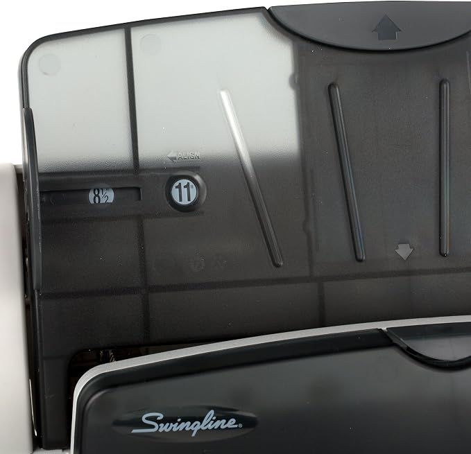 Swingline 3 Hole Punch, 40 Sheet Capacity Three Hole Puncher 3 Ring, Adjustable 2-7 Hole Paper Punch, LightTouch Low Effort, Black & Silver (74357)