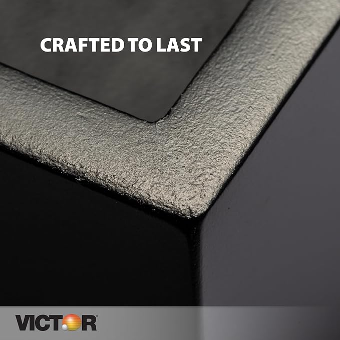 Victor 1142-5 Midnight Black Collection Front Load Letter Tray, Matte Black Paint with Faux Leather Tray Pad for a Professional Look