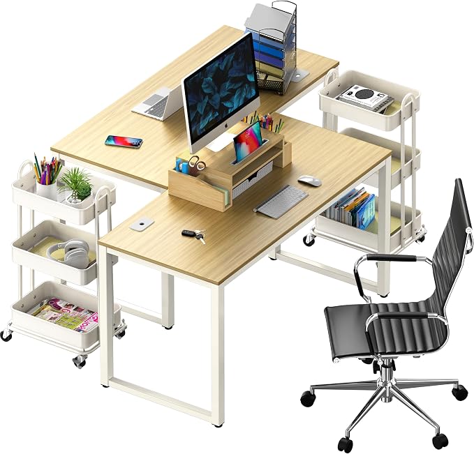 SHW 48-Inch Commercial-Grade Office Computer Desk, Oak | 10-Year Limited Warranty