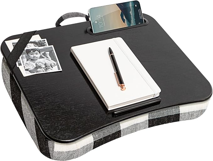 LAPGEAR Designer Lap Desk – Buffalo Check, Fits 15.6” Laptops