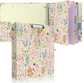 2 Inch 3 Ring Binder, Round Ring Binder with 6 Tab Dividers, 2 Interior Pockets, Cute Binders Clipboard with Storage for Letter-Size, Folders Organizer for School Office, Portfolio (Yellow Flower)