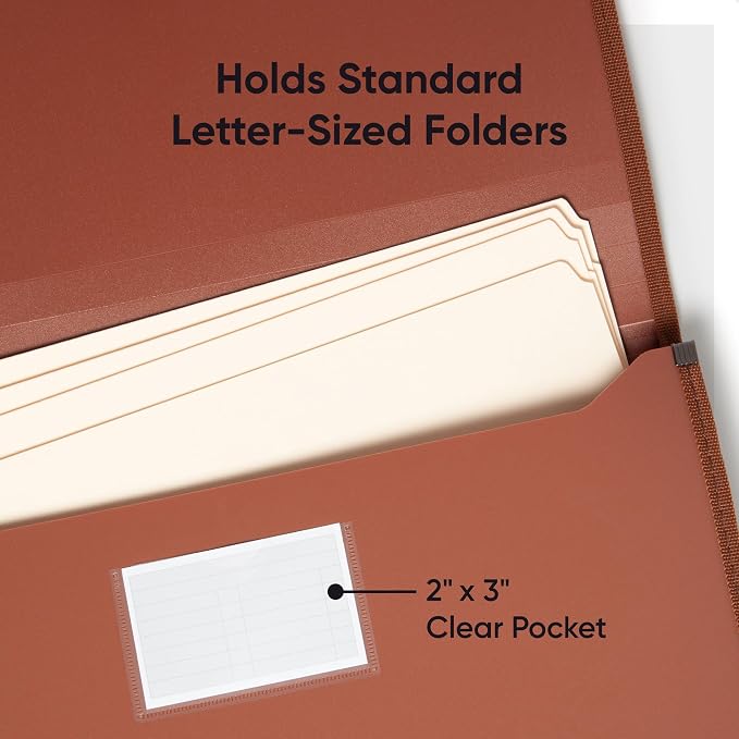 Smead Tuff Premium Poly Wallet, Accordion File Organizer for File Folders, Legal Size, 5-1/4 inch Expansion, Office Supplies, Document Organizer (73789)