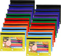 Pencil Pouch for 3 Ring Binder, 16 Pack Pencil Bags with Zipper, Large Capacity Pencil Case for Binder Assorted Color Pencil Case Pouch with Clear Window and Grommets Pencil Pocket for Office Supplies