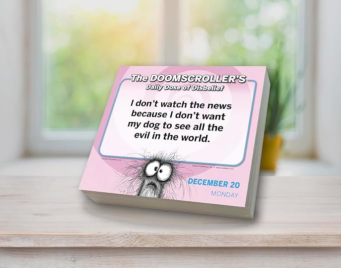 The Doomscroller's 2027 Daily Desk Calendar: Boxed Page-a-Day Calendar for Home and Office Organization with Full-Color Tear-Off Pages & Cardboard Easel
