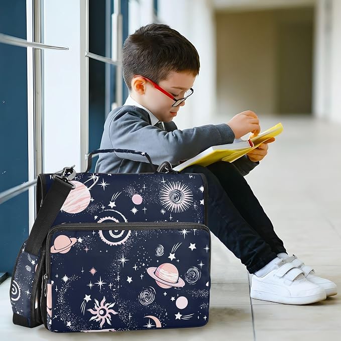3 Ring Zipper Binder with Shoulder Strap Plant 2 Inch Zippered Binder Bag 500 Sheet Capacity Multi Pockets for School Supplies