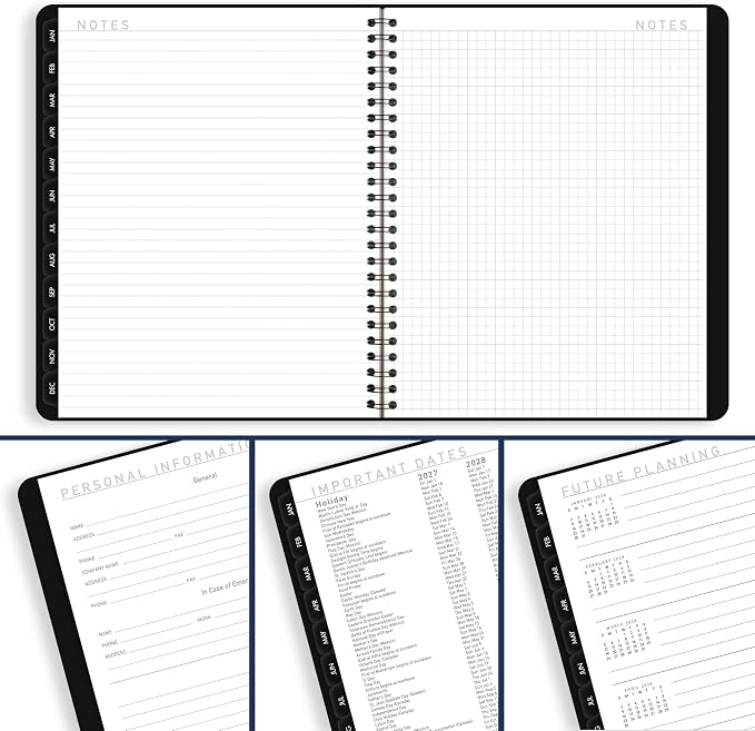 AT-A-GLANCE 2027 Planner, Weekly & Monthly, 7" x 8.75", Contemporary Lite, Black (7054XL0527)