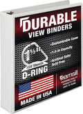 Samsill Durable 1.5 inch 3 Ring Binder, D Ring Binder, 100% Recycled Chipboard, White