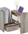 Furinno CLASSIC Desk Organizers and Hutch, Open Shelf Expandable Office Organization, Adjustable Desk Top Display Book Shelf, for Paper, Office Supplies, French Oak