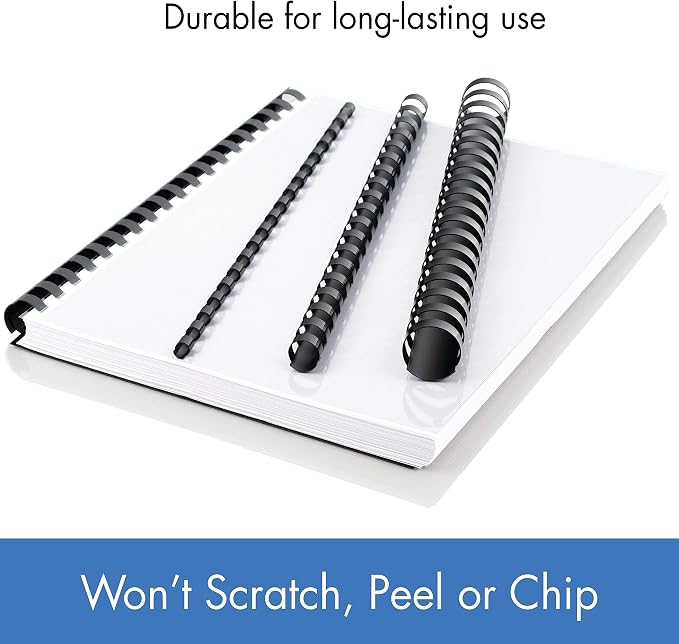 Mead CombBind Binding Spines/Spirals/Coils/Combs, 5/16", 40 Sheet Capacity, Black, 125 Pack (4000131)