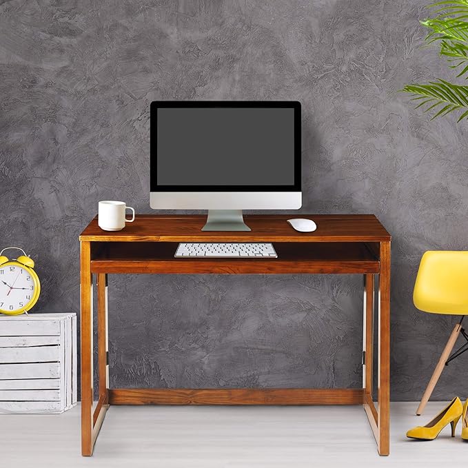Casual Home Folding Desk with Pull-Out & USB Ports