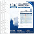 1040 Pack Clear Sheet Protectors 8.5 x 11 Inch Easy-Open, Transparent Plastic Page Sleeves for 3-Ring Binders, Bulk Pack for Business, Office, School & Classroom Use - Durable & Smooth