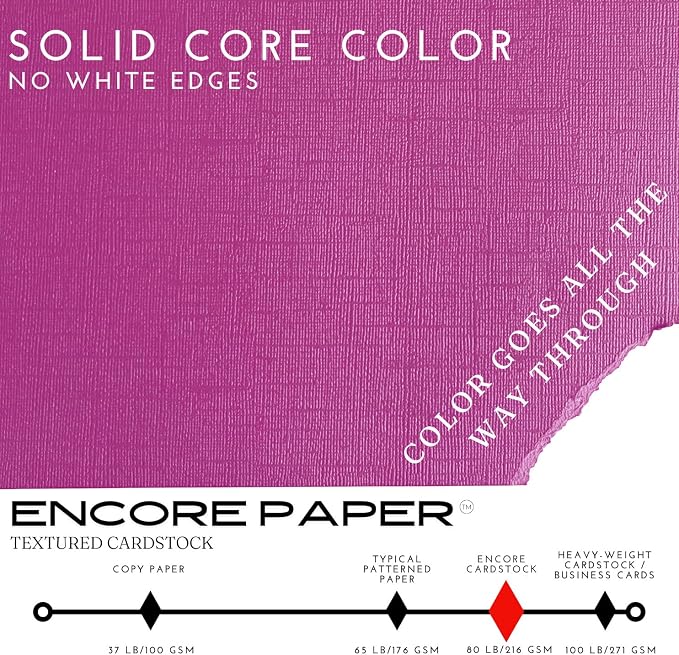 Wild Orchid—12x12 Textured Cardstock | 80lb Textured Purple Scrapbook Paper | Premium Cardstock for Cricut Cutting | 25 Sheets