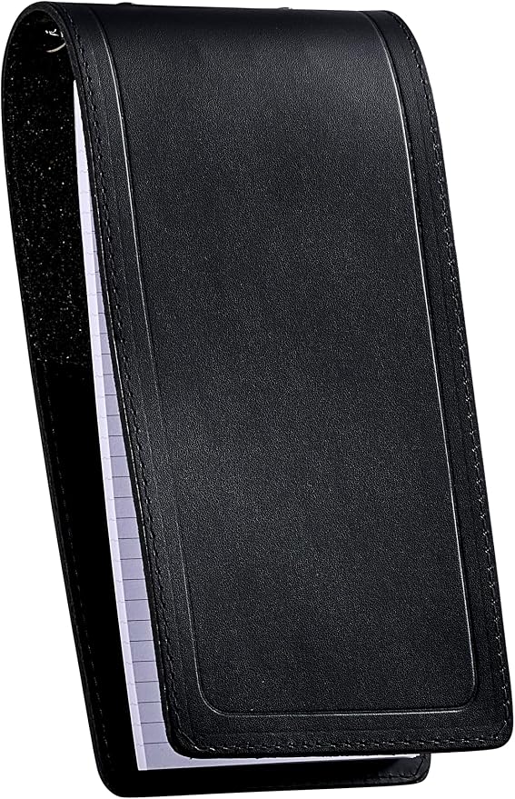 JAY-PEE NYPD Memo Book Note Pad Cover NYC Regulation Style Memo Binder | 3 Heavy Metal Rings. Includes 1 Large Size Note Pad 4" x 8 1/2" Made of Full Grain Black Leather. From JAY-PEE