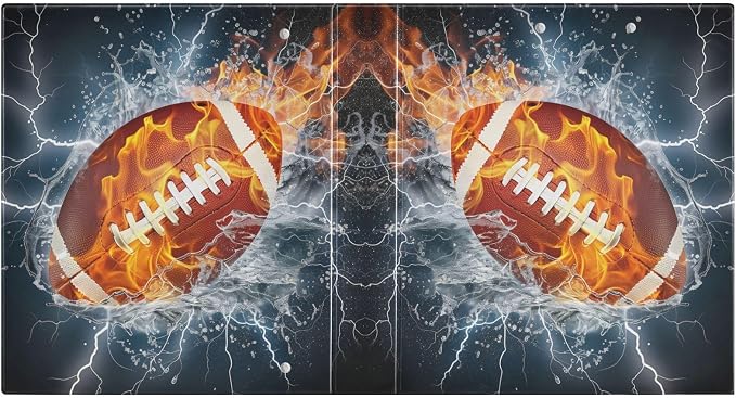 3 Ring Binder American Football Sport 1.5 Inch Three Ring Binder | Cute Binder with 3 Storage Pockets for Women School Office Supplies