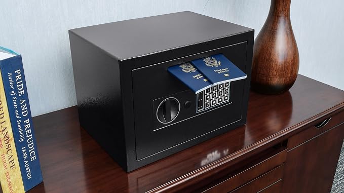 Barska Digital Depository Safe – 0.57 Cu. Ft Front-Load Drop Box for Cash, Money & Mail, Multi-User PIN Code Lock, Steel Construction, Anti-Pry Hinges, Backup Keys, Ideal for Business or Office | 2mm steel walls with digital keypad and anti-fishing slo...