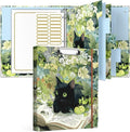Rouidr Mini 3 Ring Binder with clipboard, 1 inch Round Binder Organizer, 8.5"x5.5" Cute Binder with 5 Dividers Tabs & Clear Sleeves, School Supplies, Office Supplies