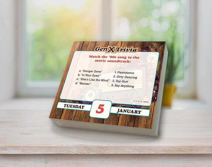 Daily Gen X Trivia 2027 Desk Calendar: Boxed Page-a-Day Nostalgia Quiz Calendar with Day-to-Day Pop Culture, Music, Movies & Throwback Challenges