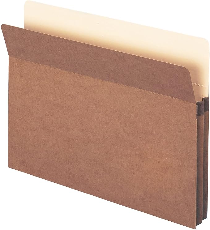 Smead File Pocket, Straight-Cut Tab, 1-3/4" Expansion, Letter Size, Redrope, 25 per Box (73214)