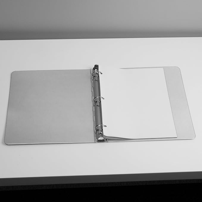 JAM PAPER Aluminium 1 inch Binders - Silver 3 Ring Aluminum Binder - Sold Individually