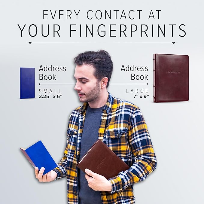 Gallery Leather Small Address Book with Alphabetical Tabs up to 403 Records, Leather Notebook Hardcover, Telephone and Address Books - 6x3.25", Pocket Address, Acadia Burgundy